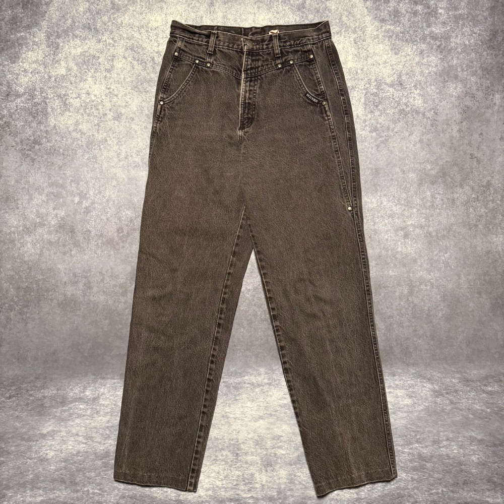 Vintage Rockies Jeans Womens 6 29 x 30 Black Wash Denim Straight‎ Leg High Rise